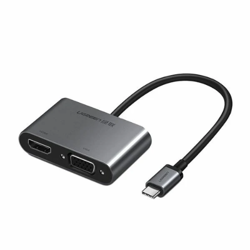 Ugreen 50505 Type-C Male to HDMI & VGA Female Converter - Gray