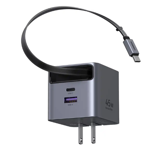 Ugreen 65821 45W GaN Charger with Retractable Cable