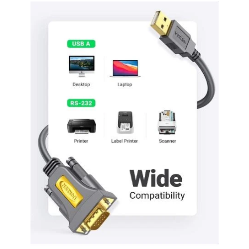 Ugreen 20222 USB to DB9 RS232 Adapter Serial Cable 2m