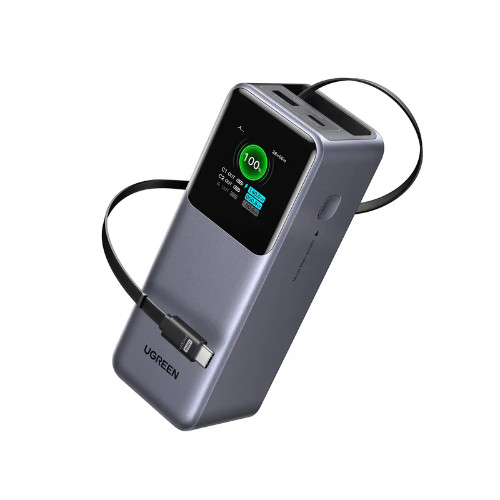 Ugreen 55987B 20000mAh 165W Power Bank with Retractable Cable