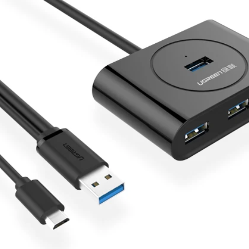 Ugreen 40850 4-Port USB 3.0 Hub with Type-C USB 3.1 OTG Adapter Converter