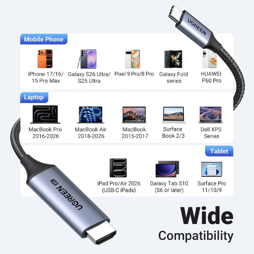 Ugreen 35596 USB Type-C to HDMI 8K 60Hz Cable 1m