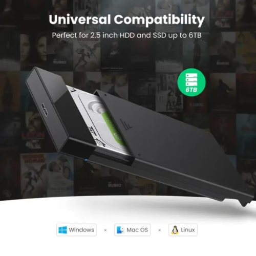 Ugreen 30847 2.5-inch External USB 3.0 HDD and SSD SATA Hard Drive Enclosure