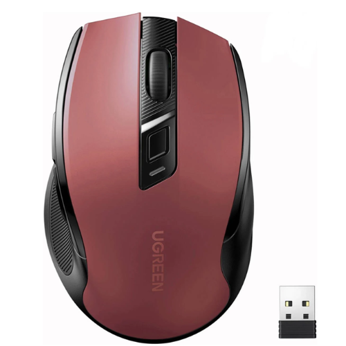 Ugreen 25752 Wireless Ergonomic Silent Click Mouse Red