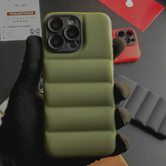 IPhone Army Green Puffer Case