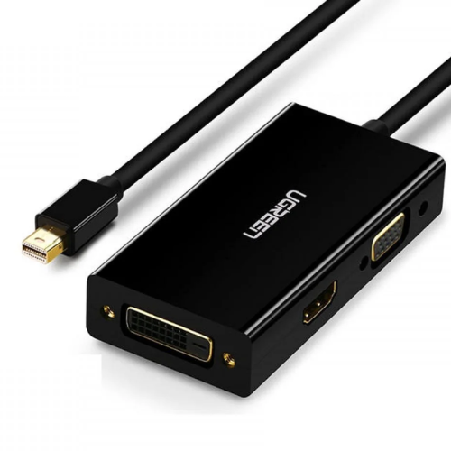 Ugreen 20418 Mini DP to HDMI/VGA/DVI Converter - Black