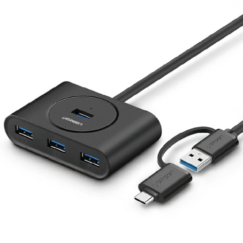 Ugreen 40850 4-Port USB 3.0 Hub with Type-C USB 3.1 OTG Adapter Converter