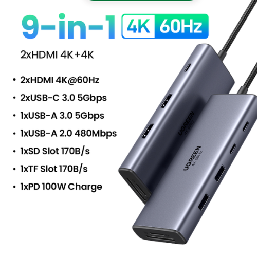 Ugreen 85774 9 in 1 USB C Docking Station Dual Monitor