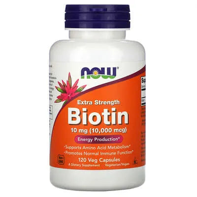 NOW Biotin 5000 mcg, 60 Veg Capsules