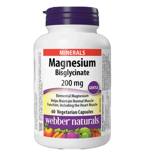 Webber Naturals Magnesium Bisglycinate 200mg 60 Ct