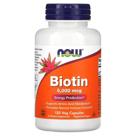 Now Biotin 5,000 mcg 120 Capsules