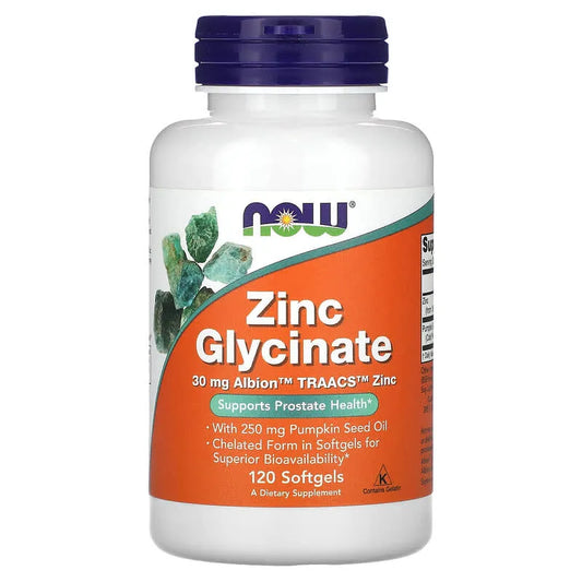 NOW Zinc Glycinate 120 Softgels