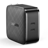 Ugreen 70866 66W 2C Dual USB Type-C US Foldable PD QC4.0 Fast Charger Black