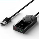 Ugreen 50599 USB 2.0 Sound Card with Mic &amp; Speaker 1m