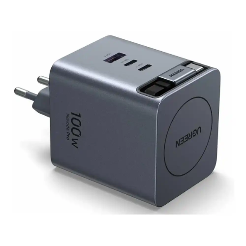 Ugreen 65828 Nexode Pro 100W GaN Charger with Built-in Retractable USB-C Cable