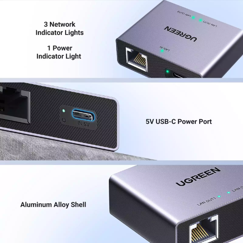 Ugreen 45311 1-to-2 1000Mbps LAN Splitter