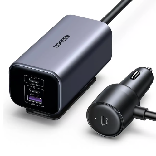 Ugreen 35571 150W 4 Port GaN 3 x Type-C And 1 x USB A Port Car Charger