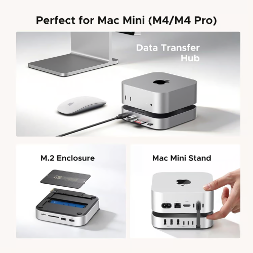 Ugreen 65487 Mac mini M4 Docking Station with NVMe SSD and USB-A/USB-C Ports