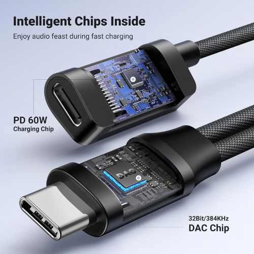 Ugreen 25837 Magnetic 2-in-1 USB-C to 3.5mm Audio Adapter and Charger with PD 60W