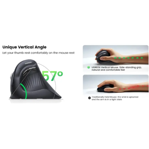 Ugreen 25444 Vertical Mouse Wireless Ergonomic Mouse