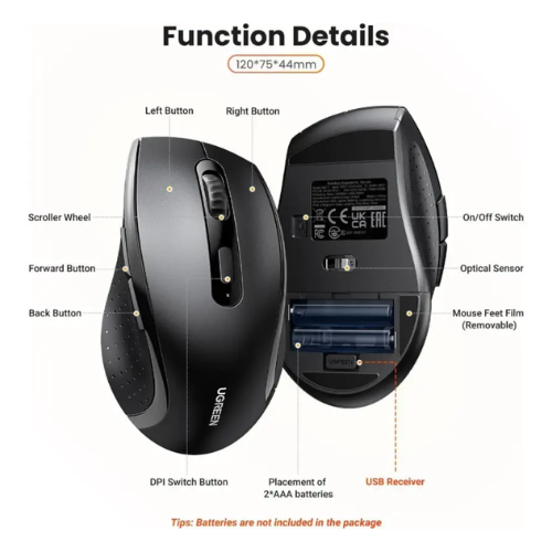 Ugreen 45012 2.4G Wireless Mouse for Laptop
