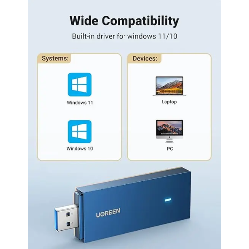 Ugreen 90340 AX1800 1800Mbps USB WiFi 6 Adapter