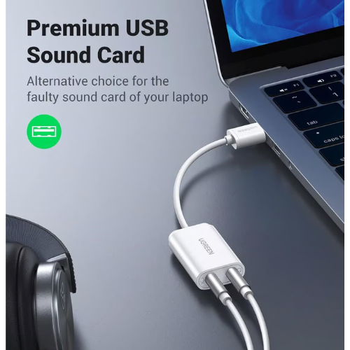 Ugreen 30143 USB 3.5mm External Stereo Sound Adapter for Headphone