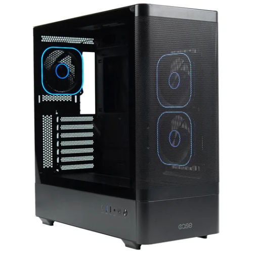 EASE EC123BM Panoramic Mesh ATX Gaming Case with Three ARGB Fans