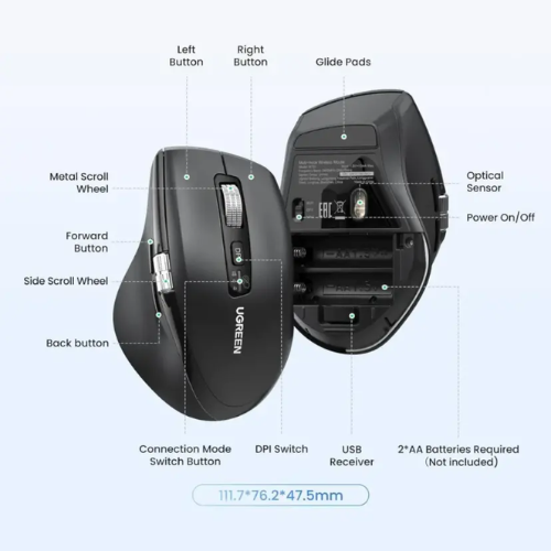 Ugreen 55468 Multi-Mode Wireless Mouse