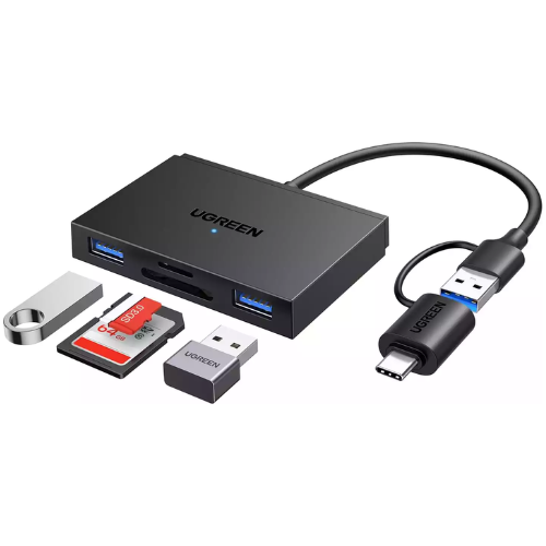 Ugreen 45167 USB-C 4-in-1 Card Reader With 2X USB 3.0 + 1X SD/TF