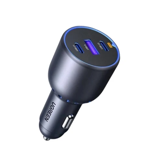 Ugreen 35025 130W Dual Type-C &amp; 1x USB Port Metal Car Charger