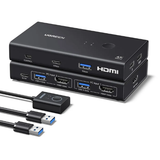Ugreen 75246 HDMI KVM Switch 1 Monitor 2 Computers 4 USB 3.0 Ports 4K@60Hz