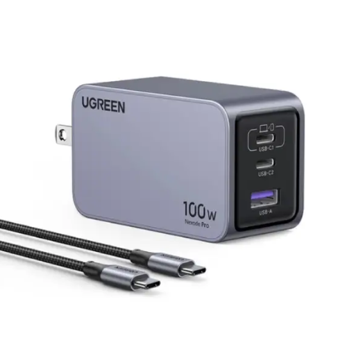 Ugreen 15201 Nexode Pro 100W Compact Fast Wall Charger with USB-C to USB-C Cable