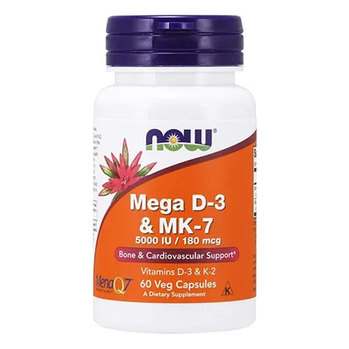 Now Mega D-3 & MK-7 5,000IU 180mg 60 Cap