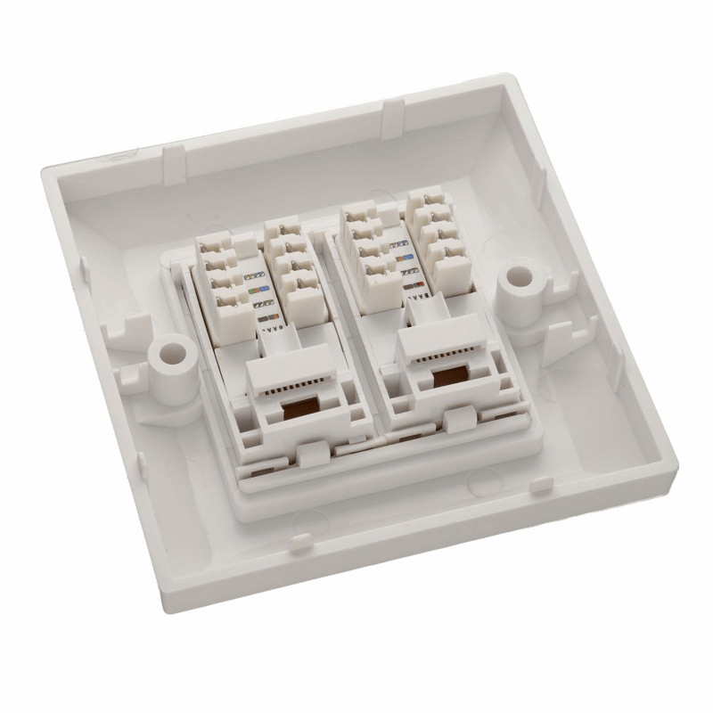 Vivanco Two RJ45 Ports, One US Port Ground Socket