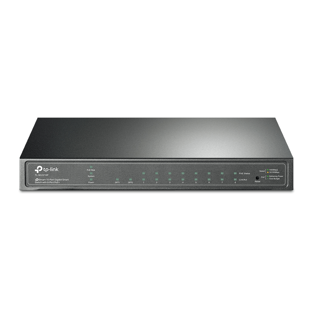 TPLINK JETSTREAM 10-PORT GIGABIT SMART SWITCH WITH 8-PORT POE+ TL-SG2210P
