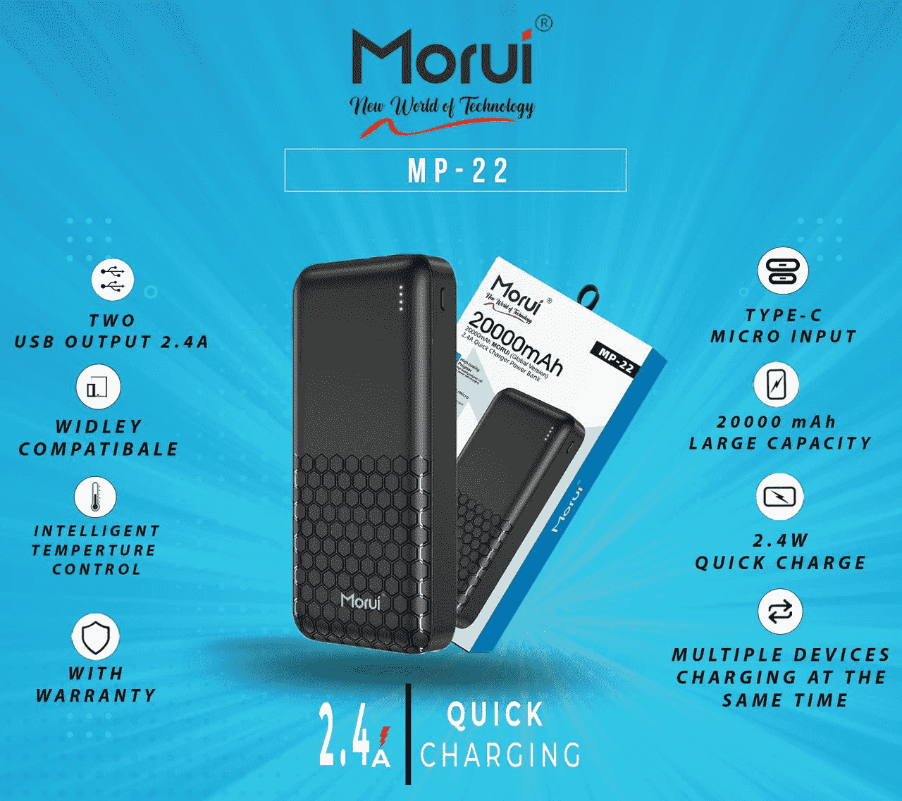 Morui MP-22 20000Mah Power Bank