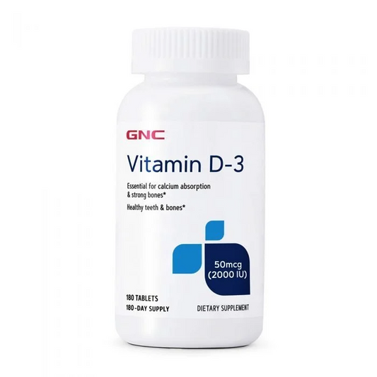 GNC Vitamin D-3 50mcg (2000 IU) 180 Tablets