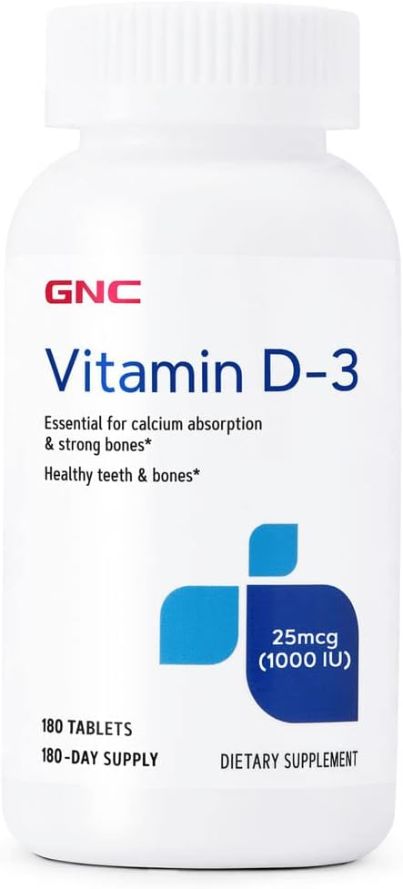 GNC Vitamin D-3 25mcg (1000 IU) 180 Tablets