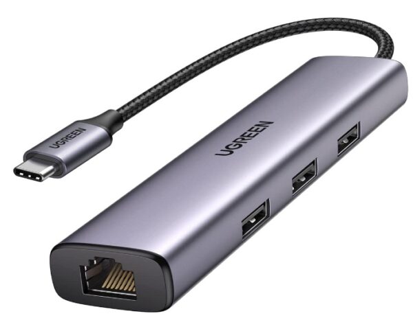 Ugreen 60600 USB C To 3 Port With Gigabit Ethernet Hub