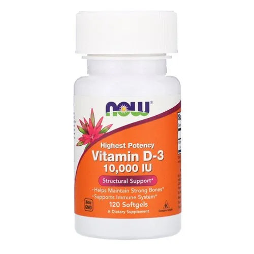 Now Vitamin D-3 10,000 iu 120 Softgels